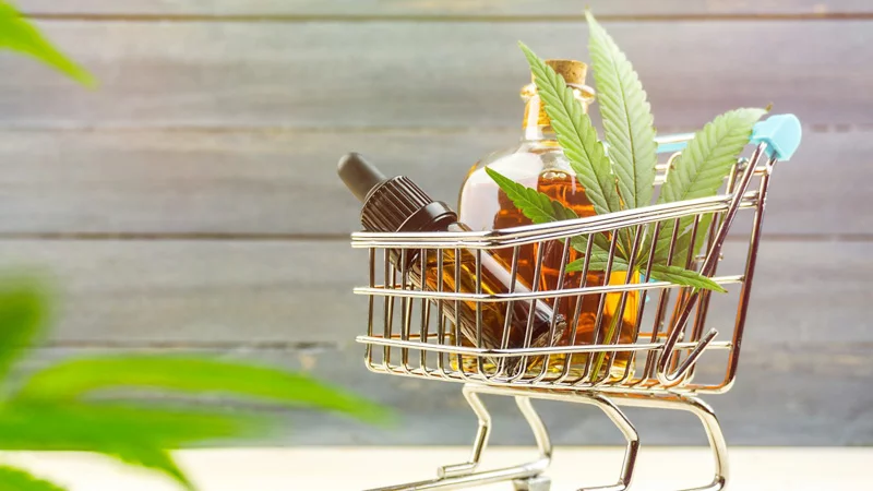 Supermarket Cart with THC Products