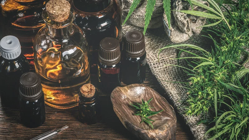 Hemp Products With Leaves