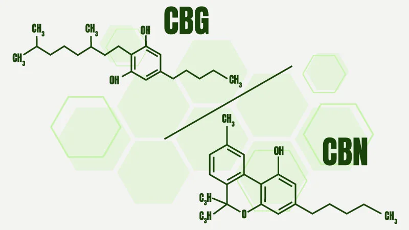 Illustration of CBG vs CBN chemical structures