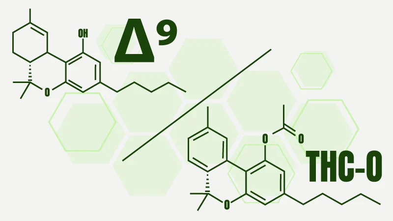 Illustration of Delta 9 vs THC-O chemical structures