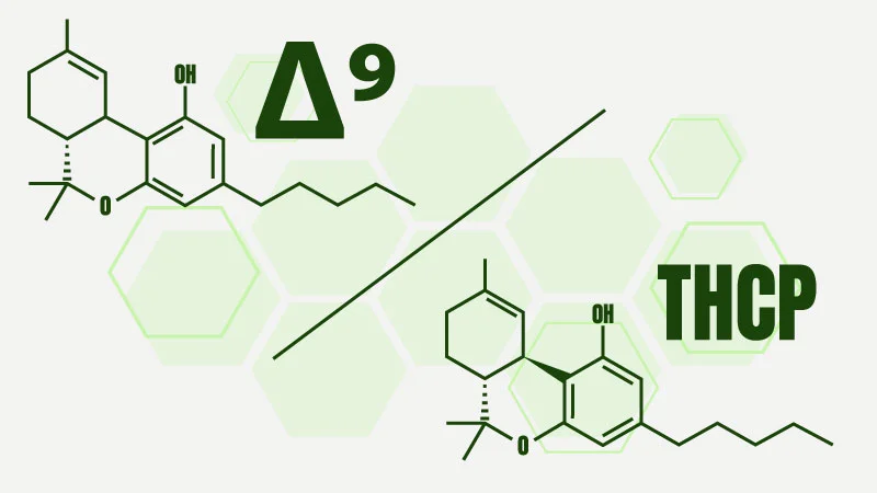 Illustration of Delta 9 vs THCP chemical structures