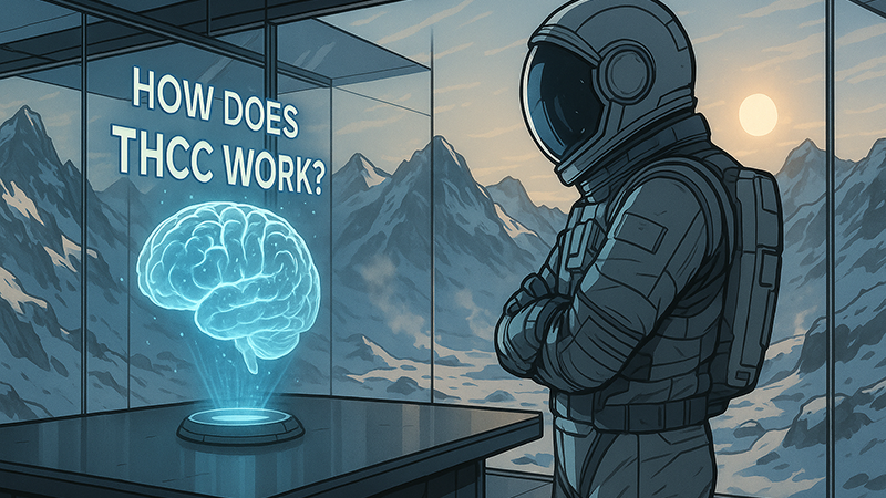 A scientist checking out the effects of THCC and how it works