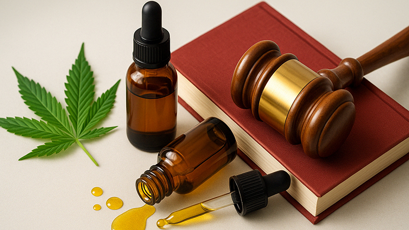 CBC oil with a gavel and a law book