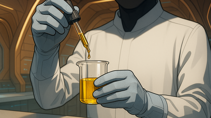 A scientist doing modern extraction method for cannabis