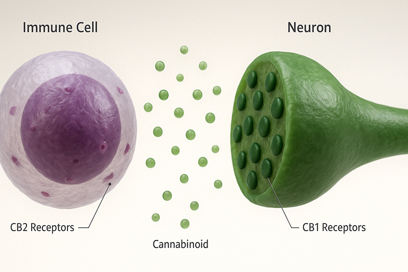 Endocannabinoid receptors, CB1 and CB2 receptors