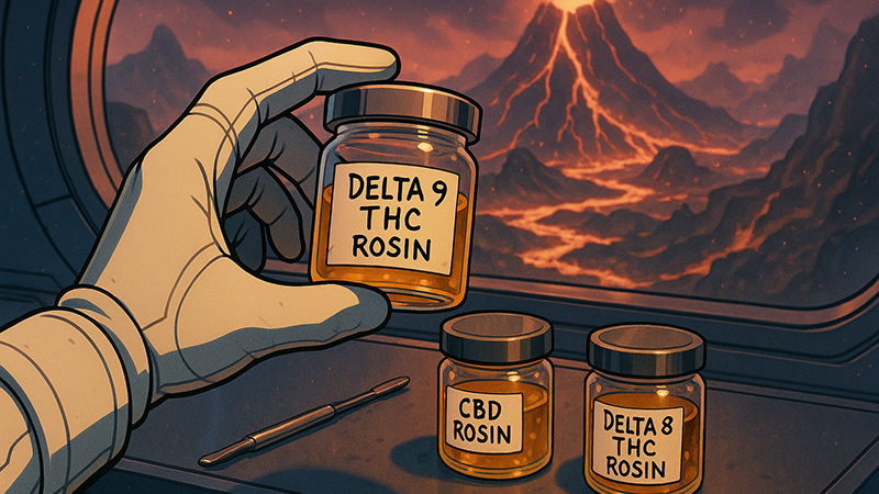Different types of rosin in 3 different bottles