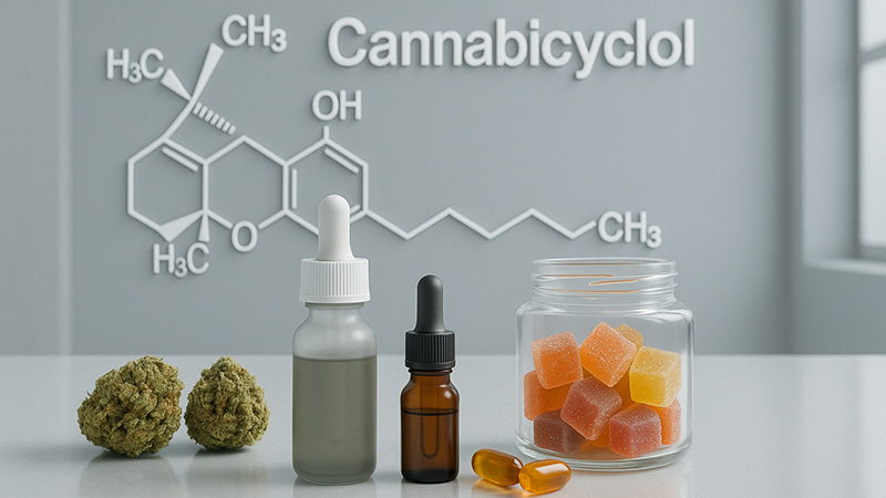 CBL products line up with the CBL chemical structure on the background