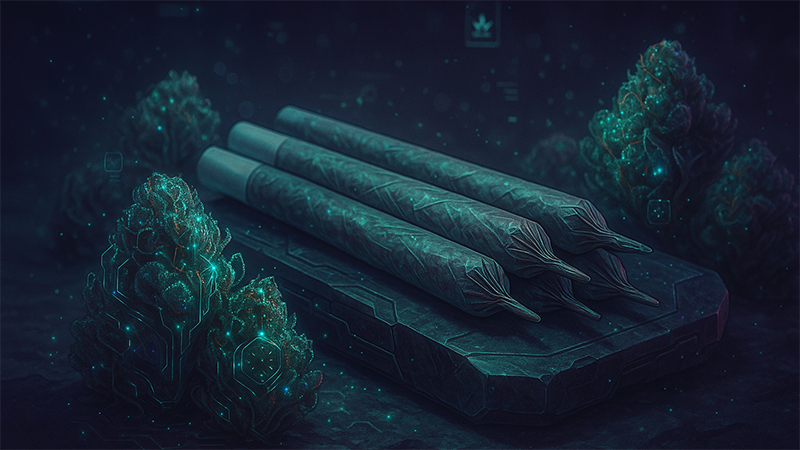 cannabis joint in a dark themed scifi image