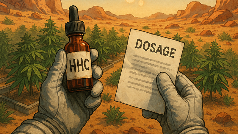 A scientist checking the dosage of an hhc product