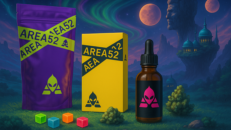 delta 8 thc products in a dark blue background
