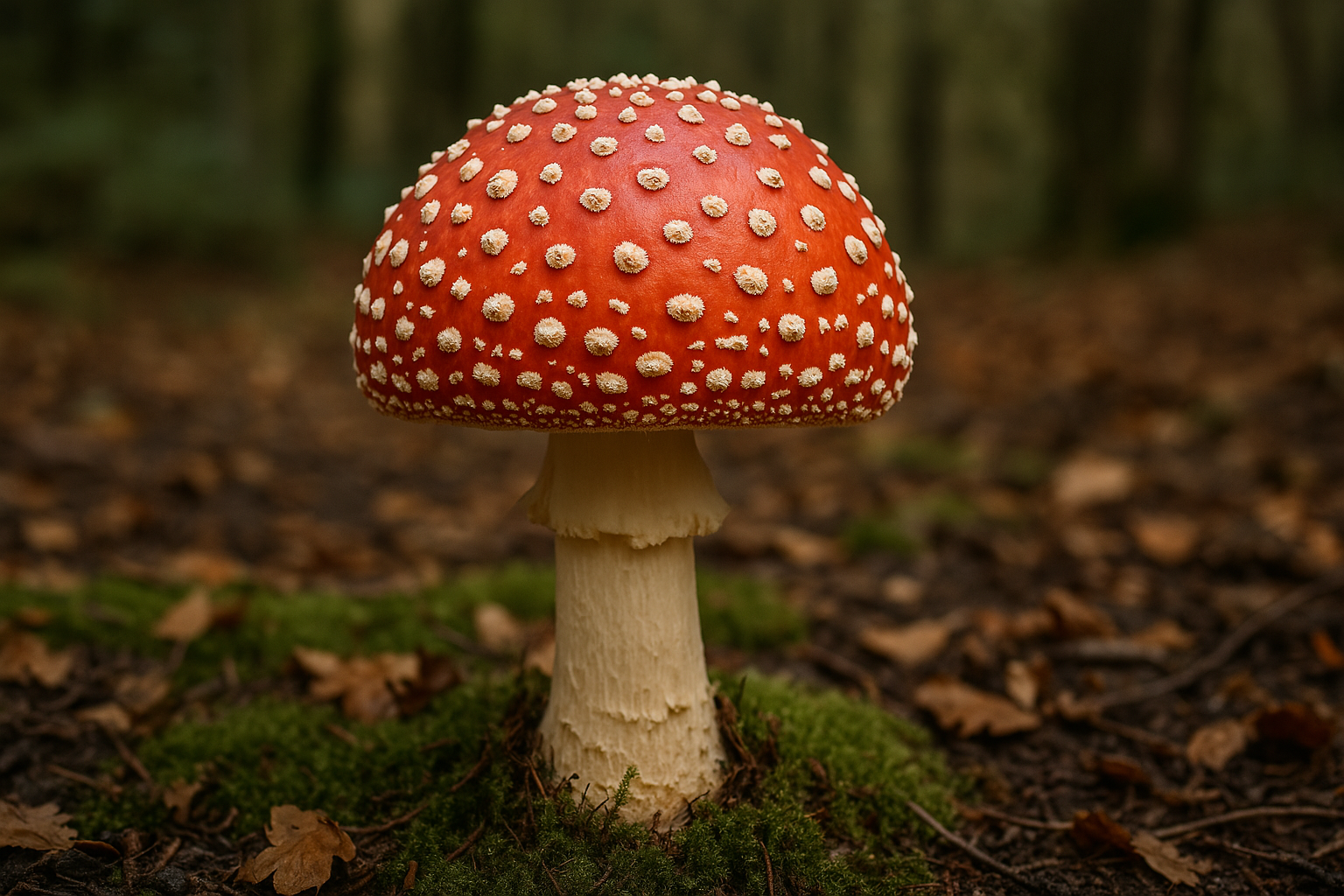 Amanita mushroom in the wild