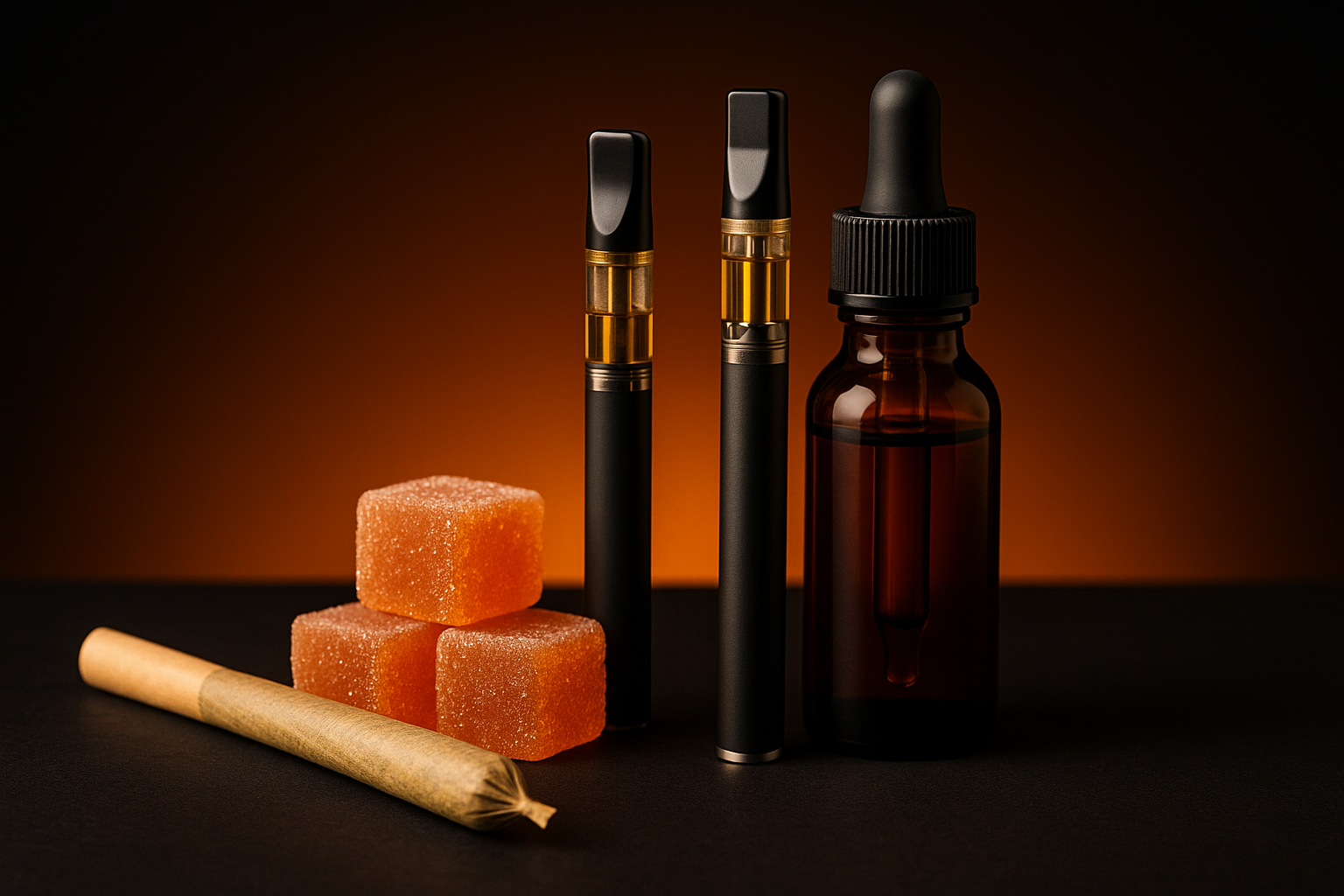 Other cannabinoid products placed next to each other
