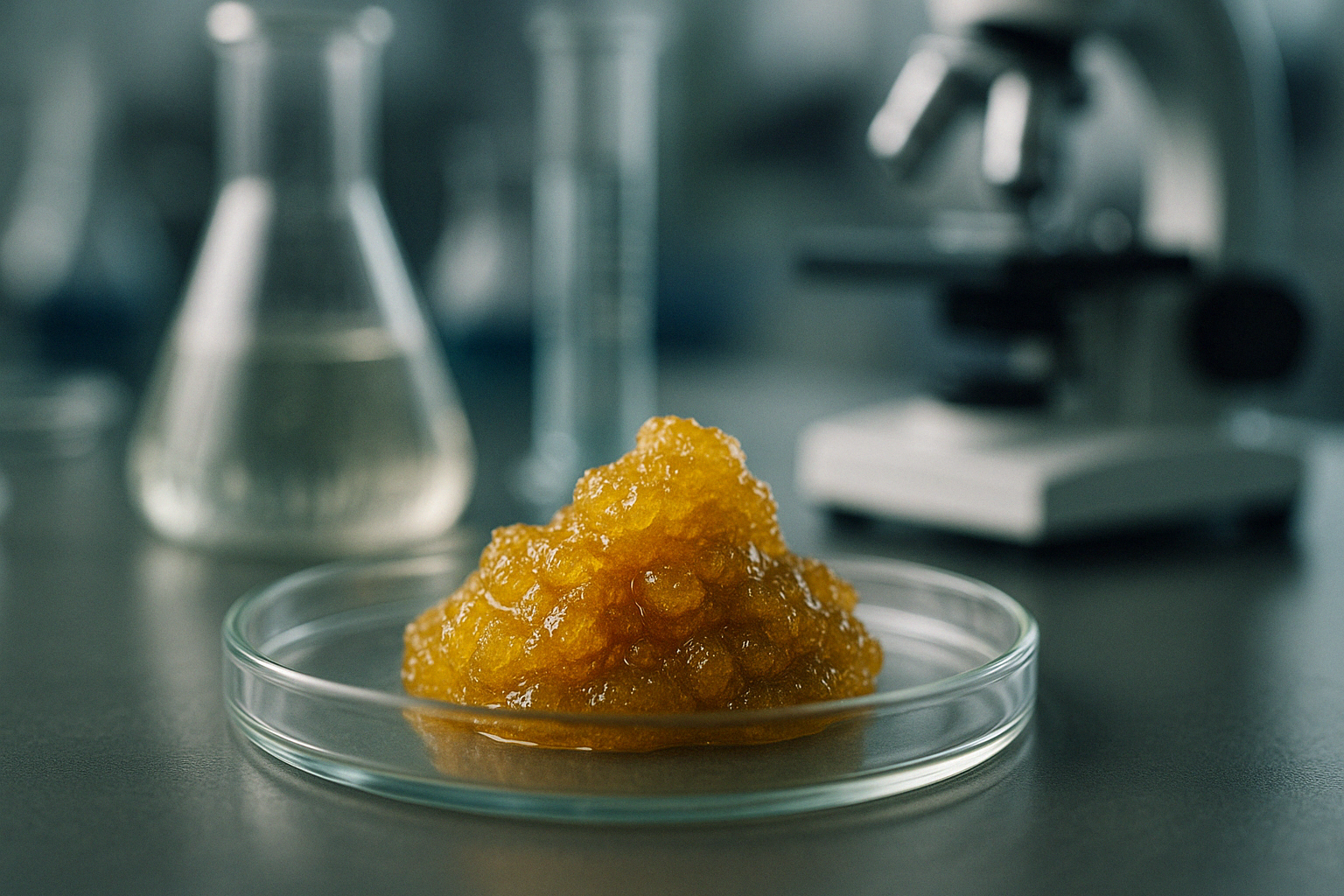 Live resin in a circular research bowl