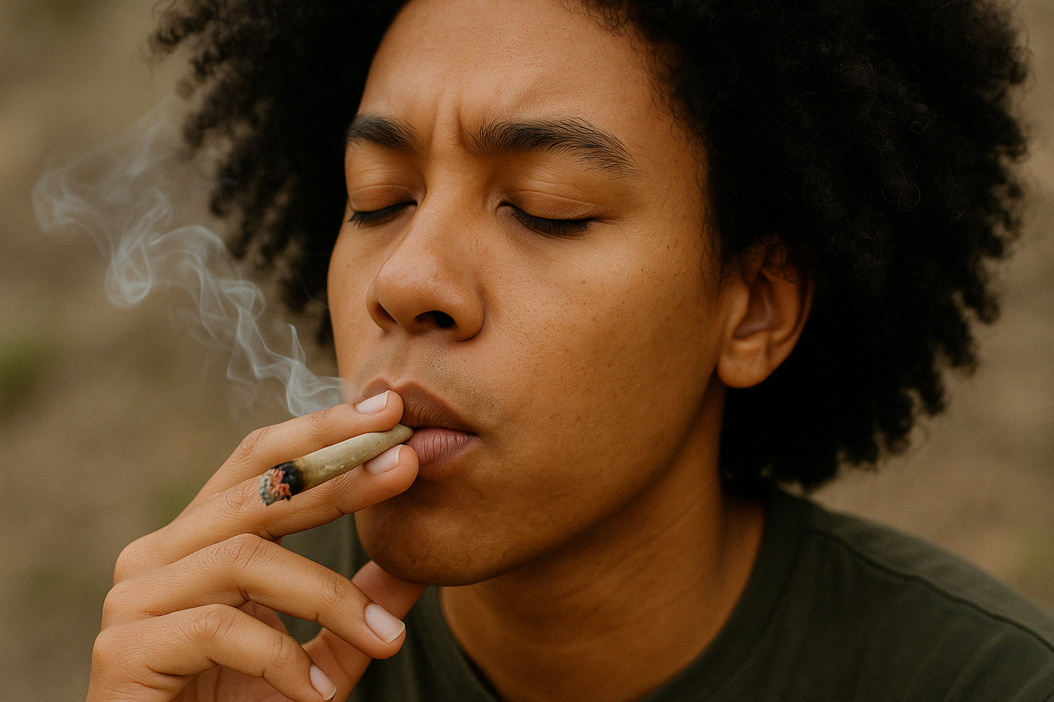 A teenager smoking delta-10 flower