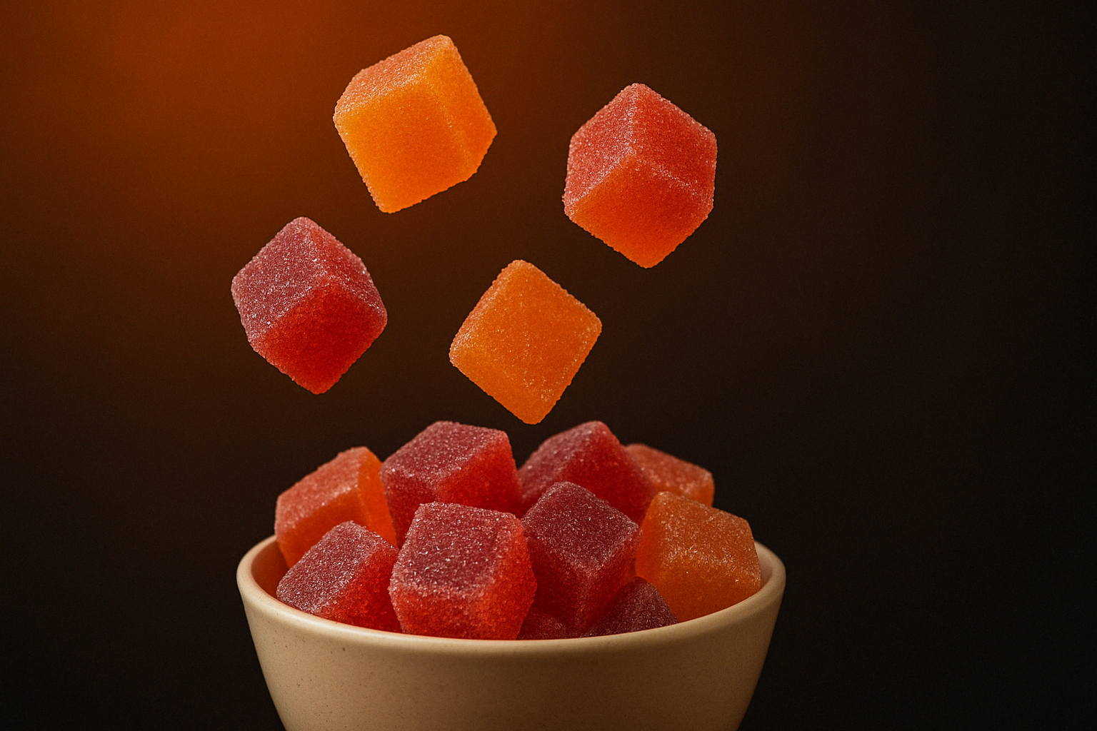 Sativa gummies in a bowl
