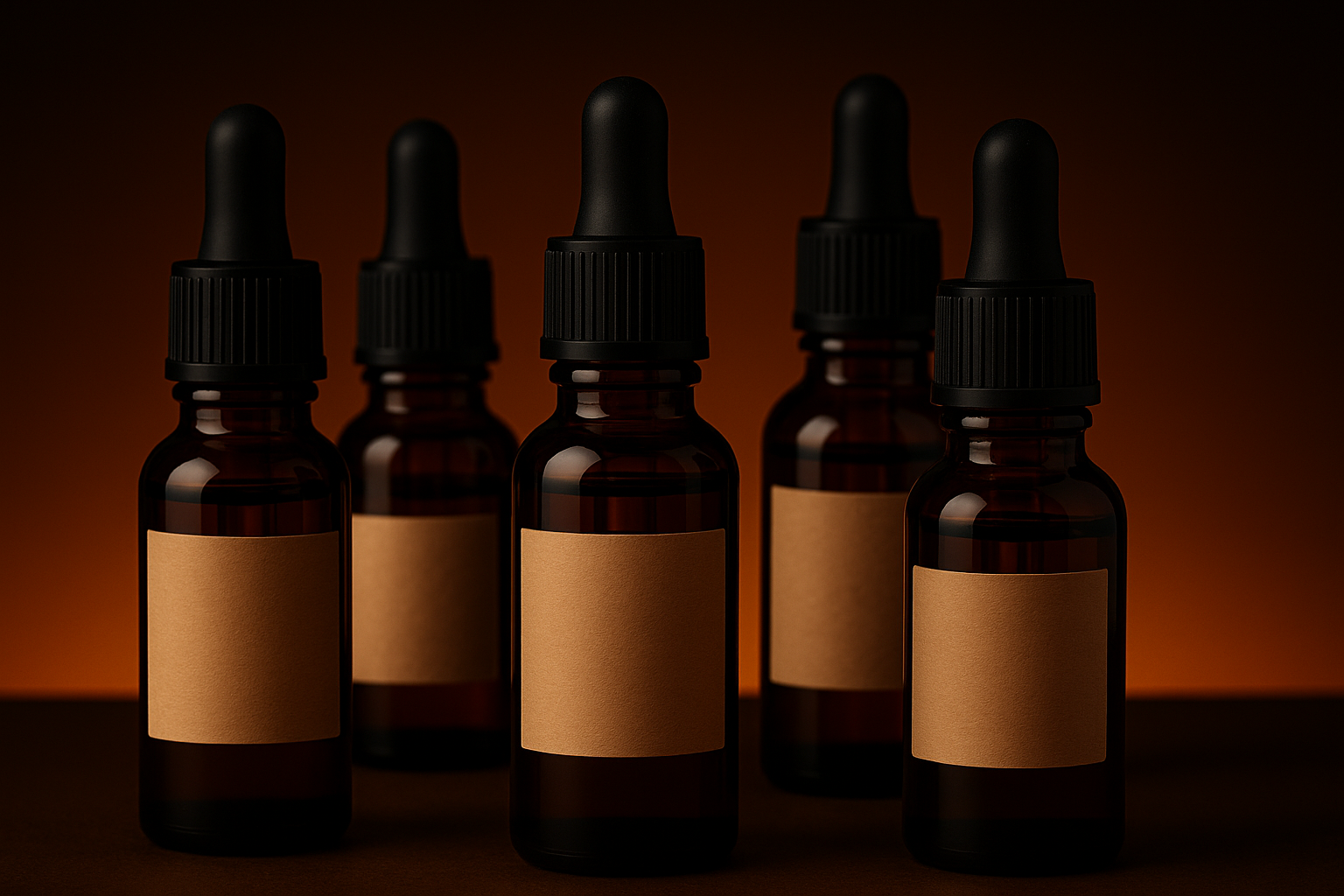 6 bottles of THC tinctures containing different types of tinctures