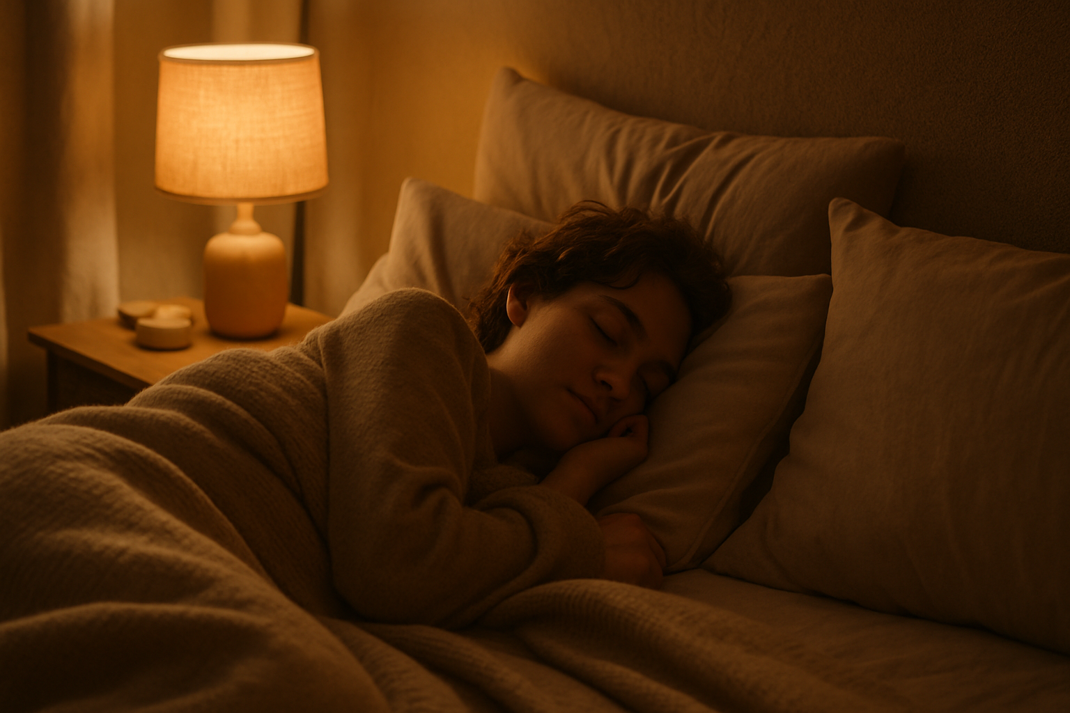 A woman sleeping peacefully after the effects of delta-11 kicked in